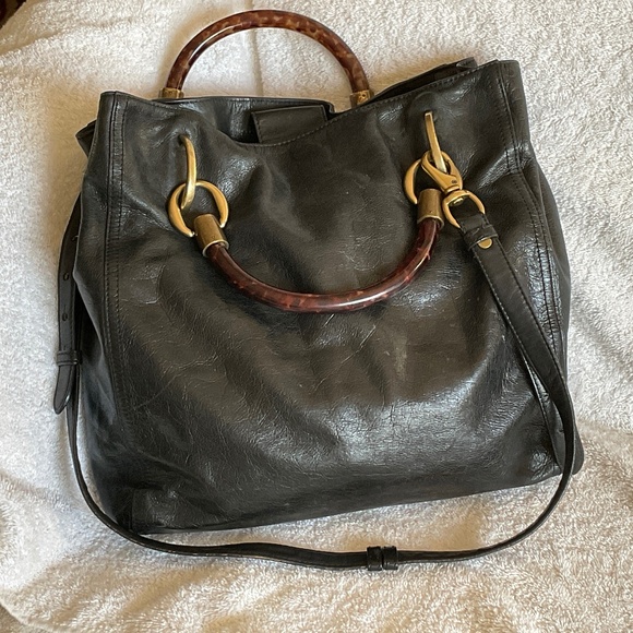 Elie Tahari Handbags - Elle Tahari genuine leather bag with tortoise handles